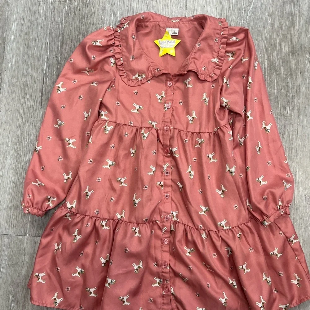 Janie and Jack size 8 Girls' Pink Ruffled Collar Tiered Dress Sz 8